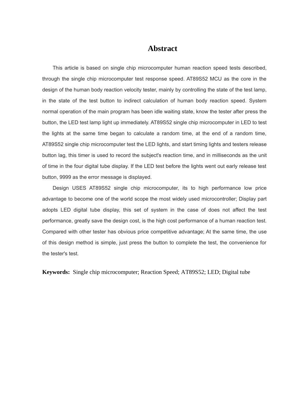 毕业设计——基于单片机人体反应速度测试仪_第3页