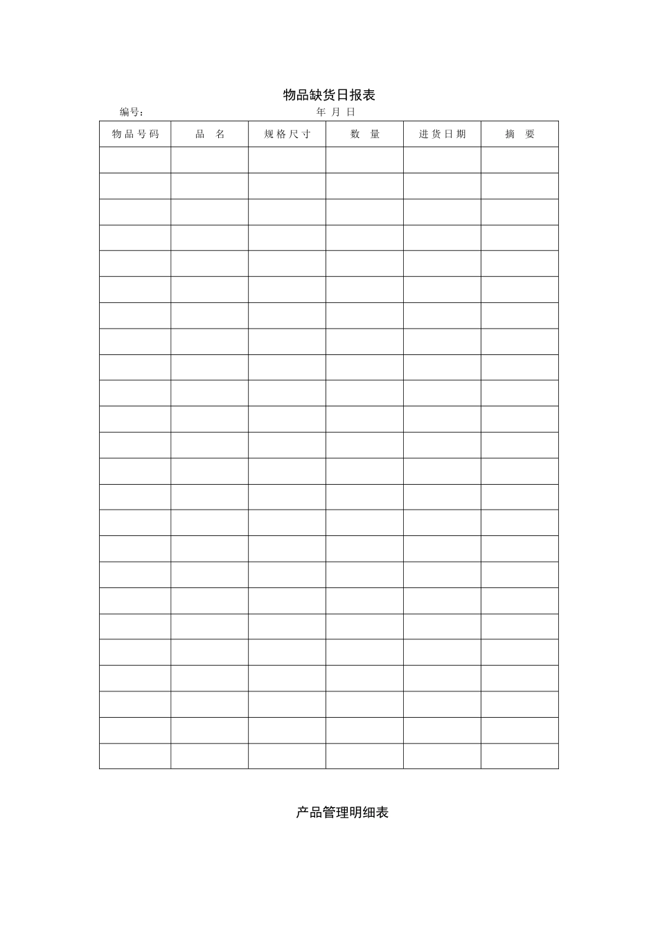 物资管理常用表格_第2页