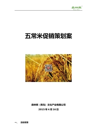 大米促销策划案