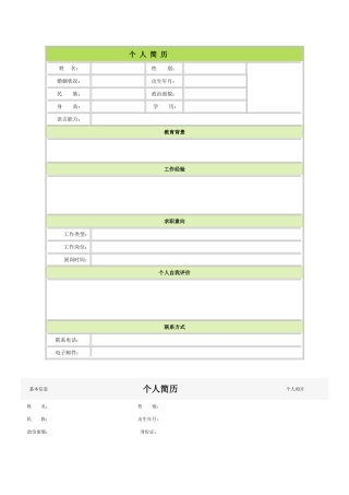 个人简历模板大全(60种)
