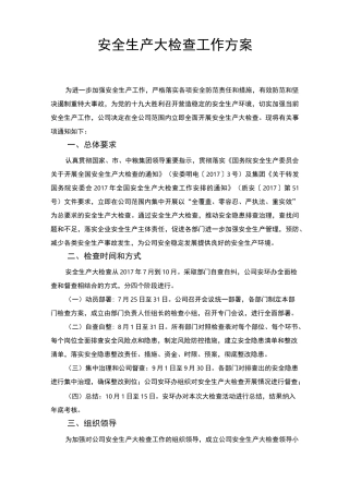 安全大检查方案