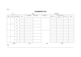 导线测量观测记录表