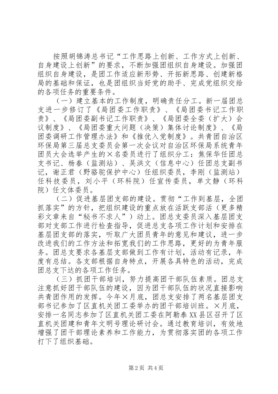 年环保局团总支工作总结 _第2页