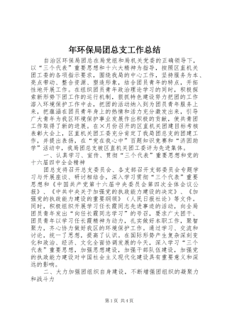 年环保局团总支工作总结 