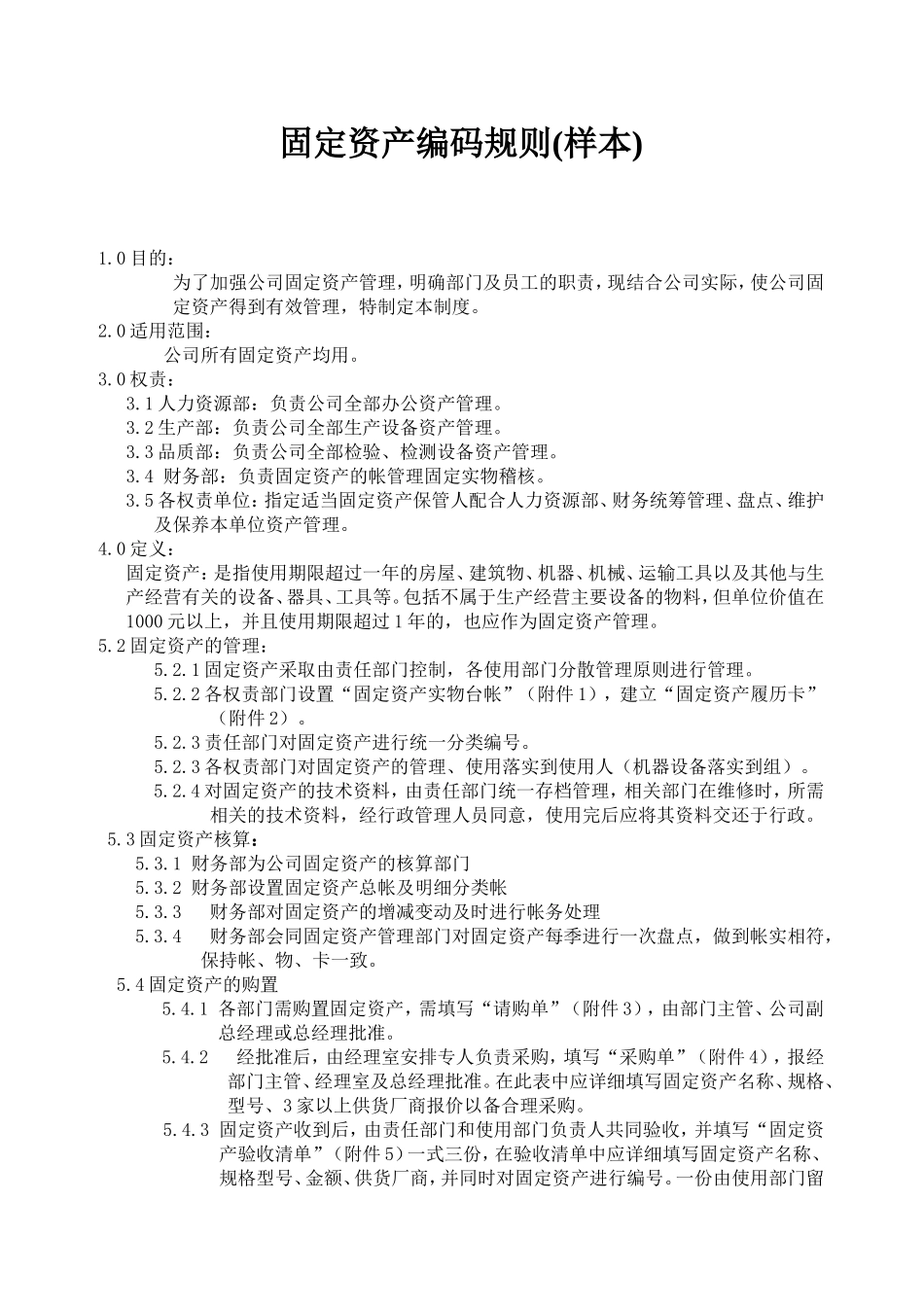 固定资产编码规则(范文)_第1页