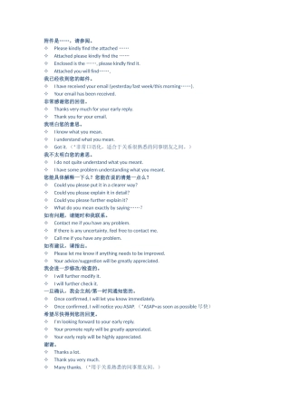 英文邮件常用表达-多种经典表达