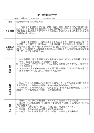 五年级接力跑教学设计