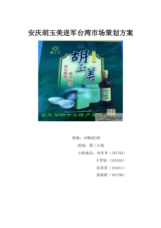 胡玉美营销-策划方案