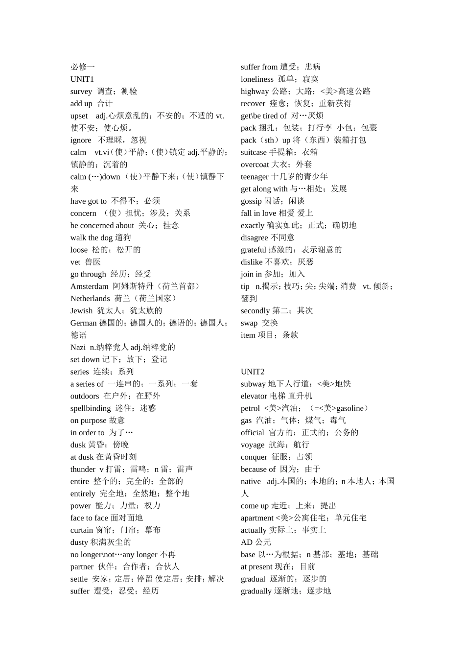 高中英语单词表--必修一到选修八_第2页