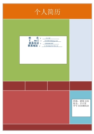 个人简历(标准格式)