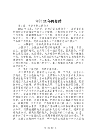 审计XX年终总结 