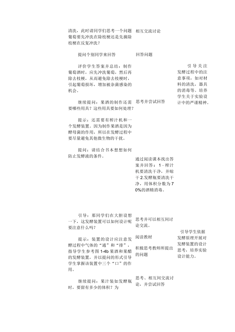(完整版)果酒和果醋的制作公开课教案_第3页