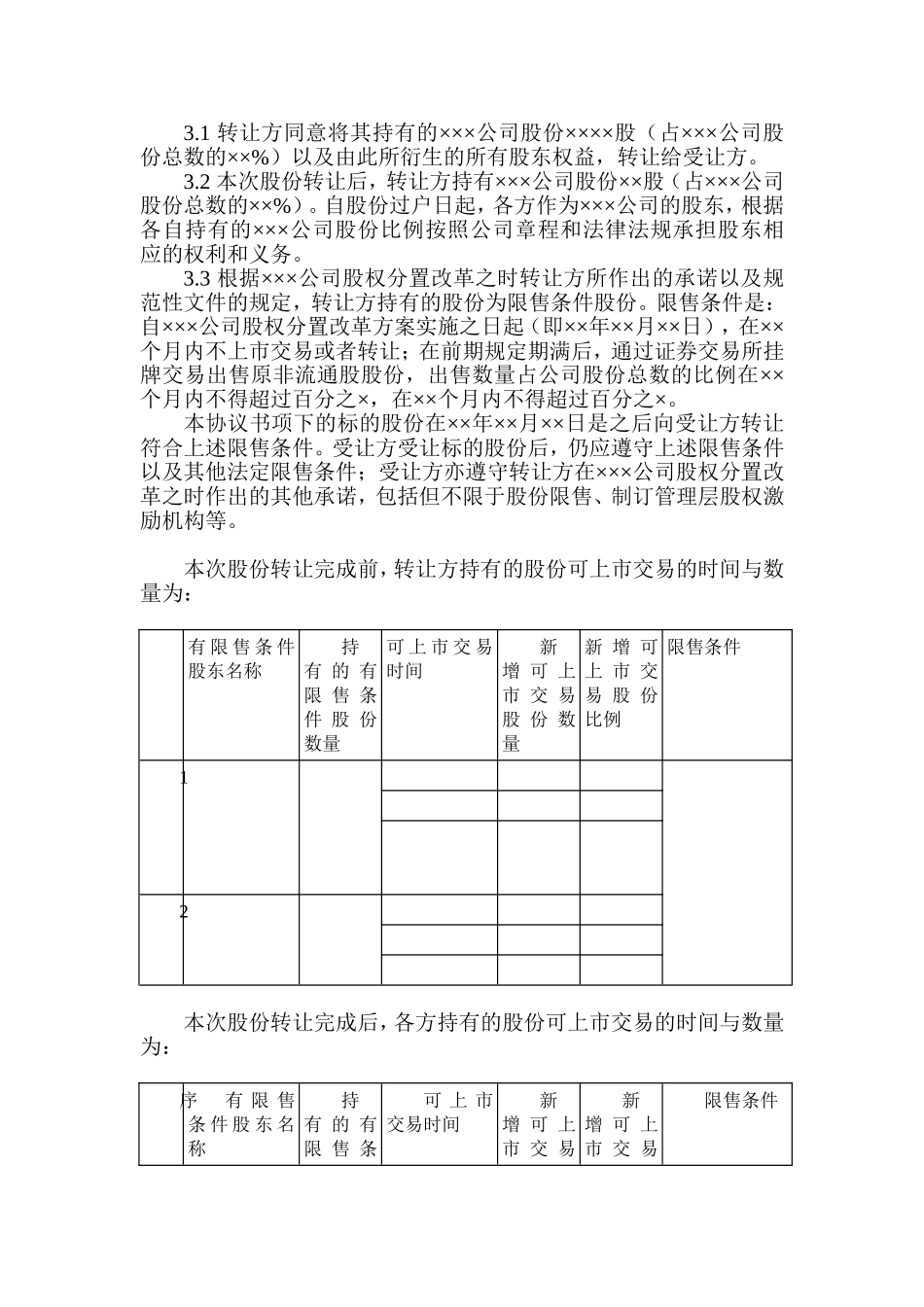 股权转让协议(上市公司)_第3页