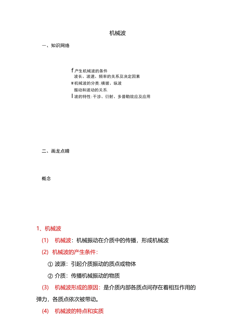 高中物理知识点机械波详解和练习_第1页