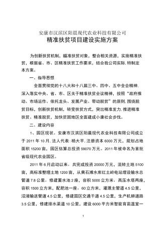 精准扶贫项目实施方案