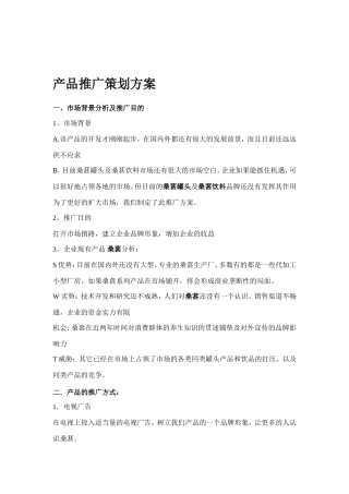 产品推广方案