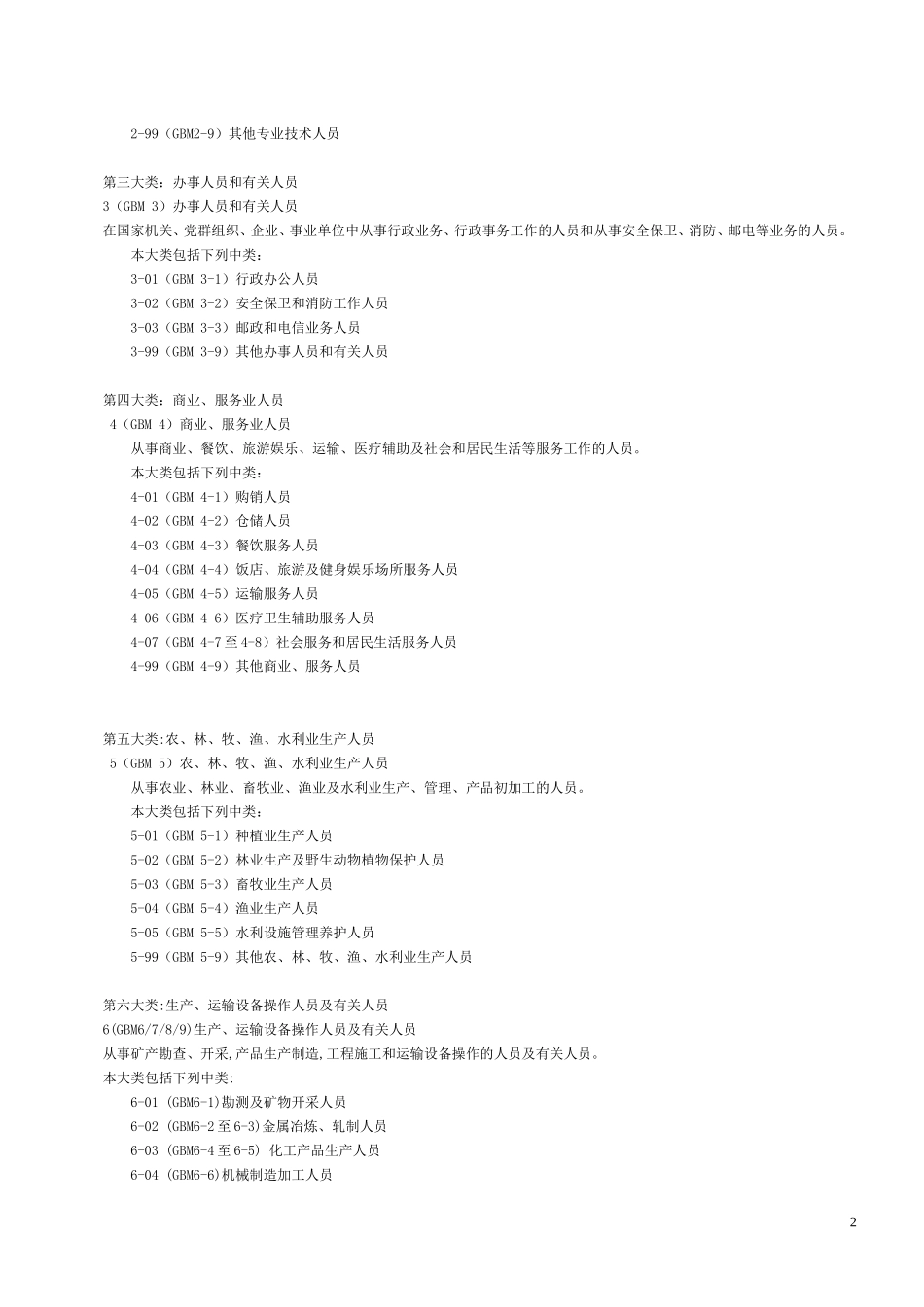 国家公认的职业类型分类全_第2页