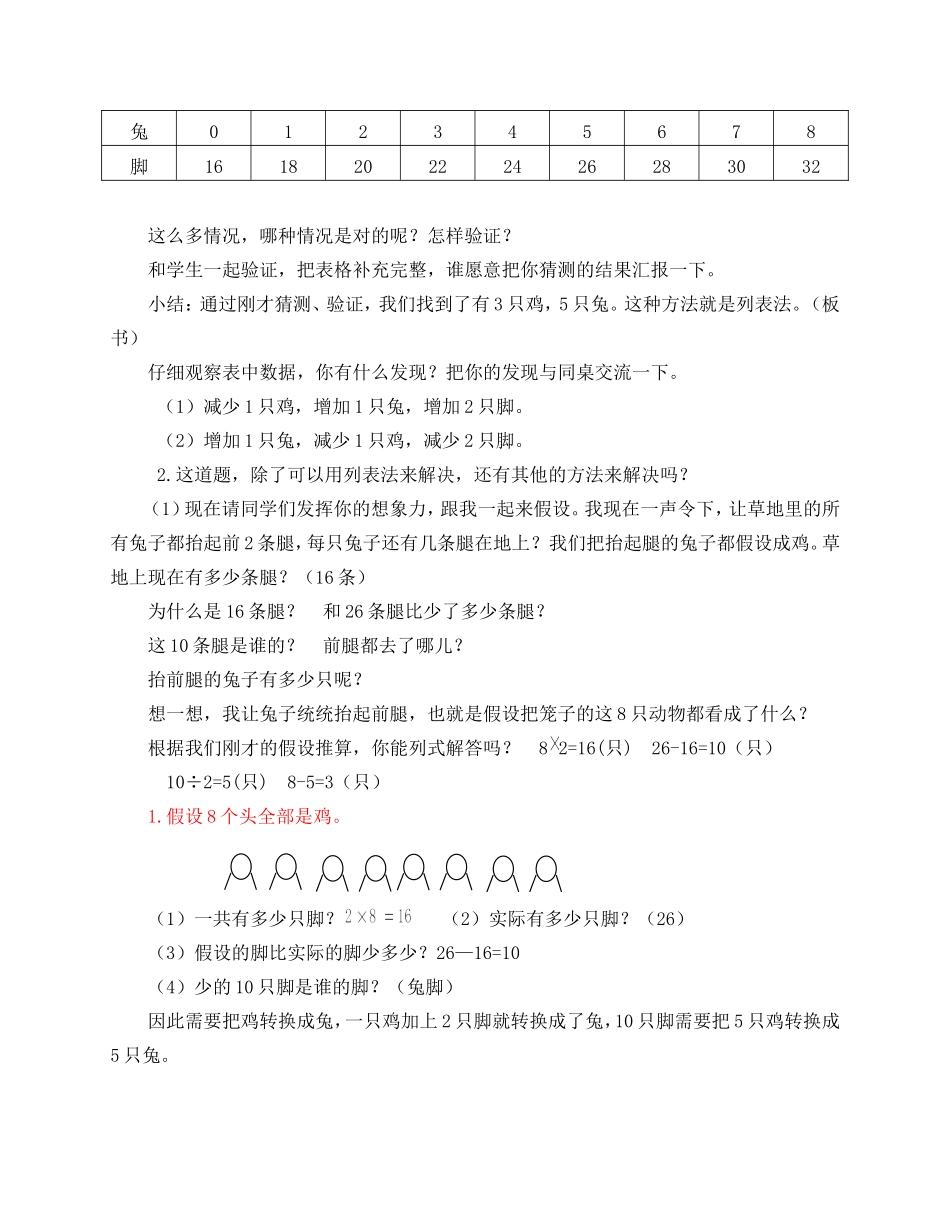 《鸡兔同笼》教学设计_第2页