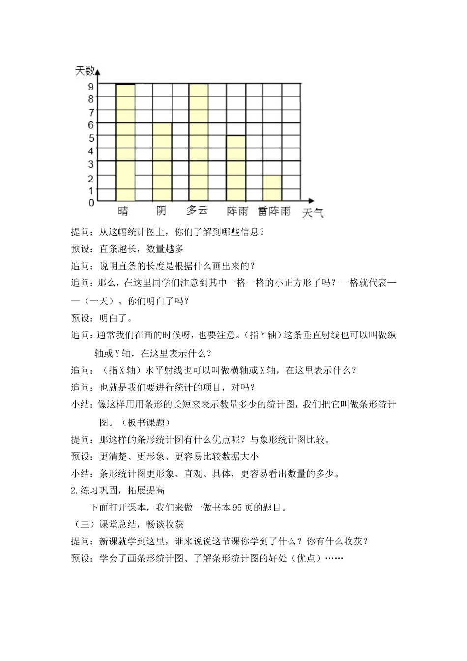 四年级上《条形统计图》教学设计_第3页