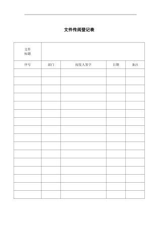 文件传阅登记表