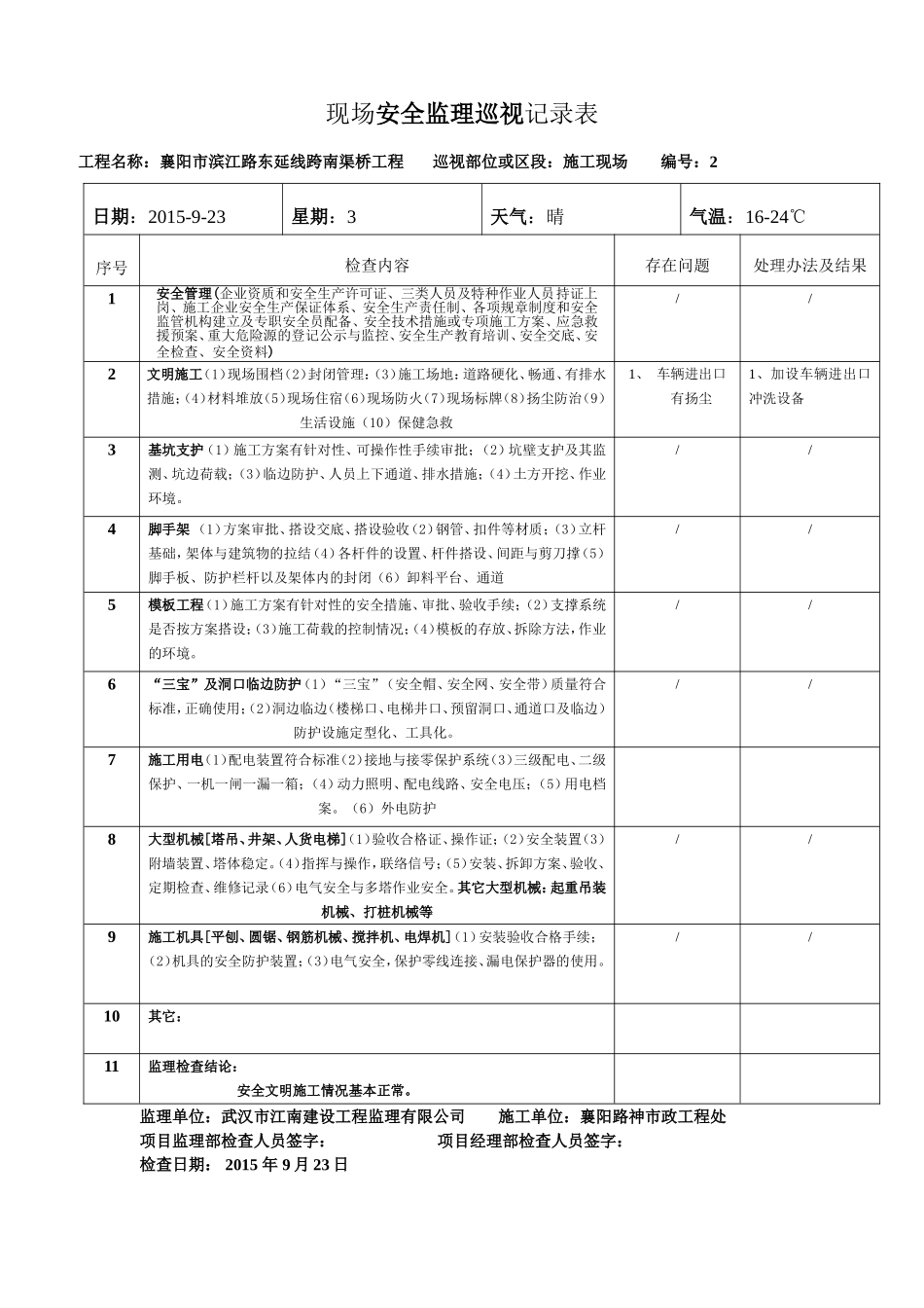 现场安全监理巡视记录表_第2页