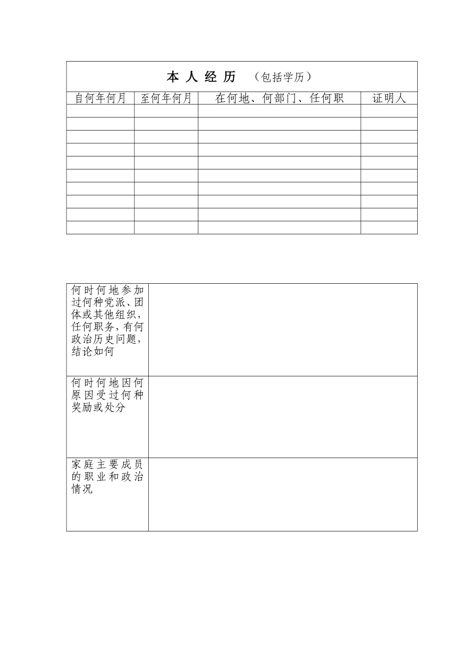入党积极分子登记表(空白)_第3页
