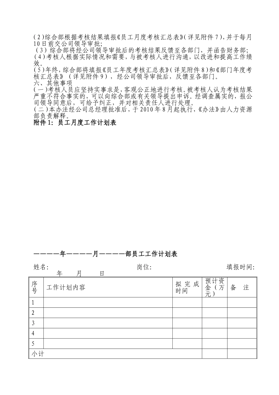 绩效考核办法及表样-重_第3页