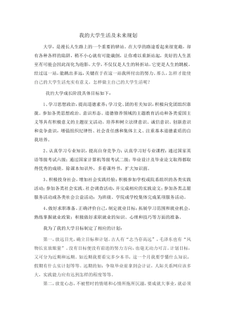 我的大学生活及未来规划