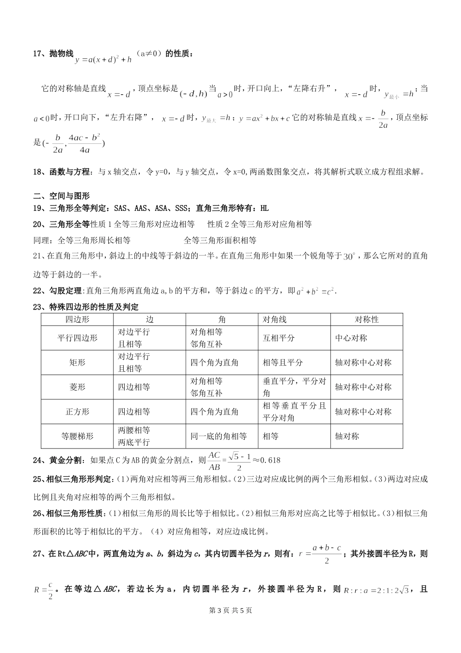 初中数学记忆手册_第3页