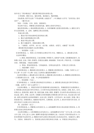 初中语文四步精读法