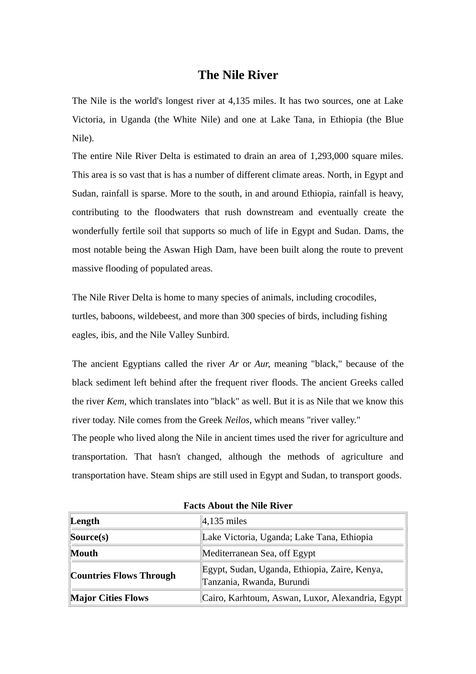 新目标八年级英语下册素材TheNileRiver石晓燕_第1页