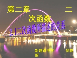 北师大版九年级数学下册§21二次函数所描述的关系侯晓丽