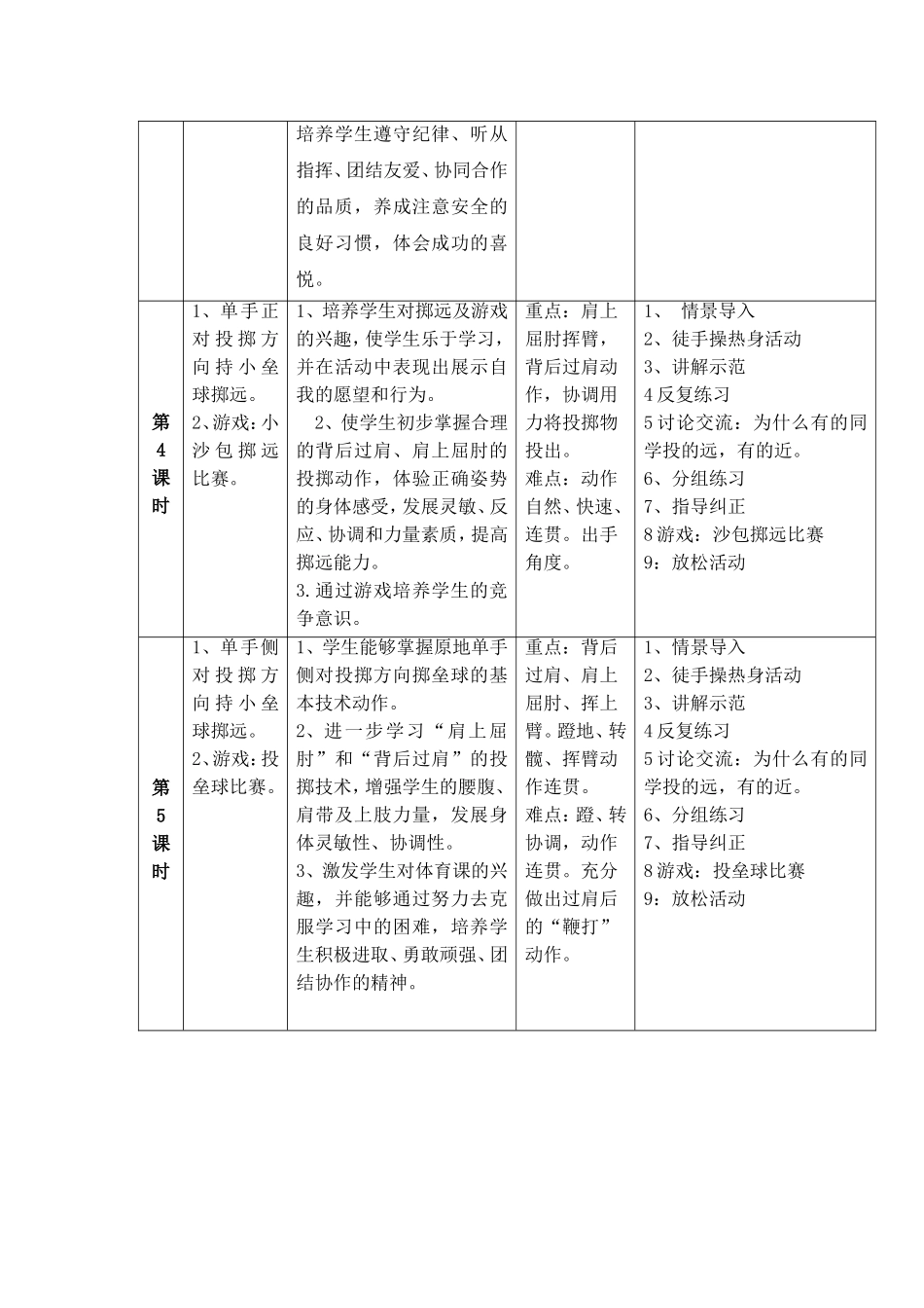 体育投掷单元教学计划_第3页
