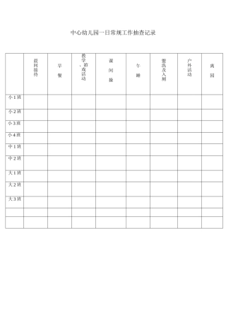 常规工作抽查表