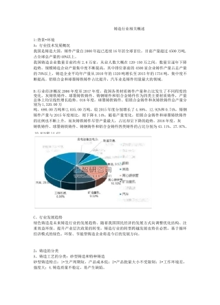 铸造行业相关概述