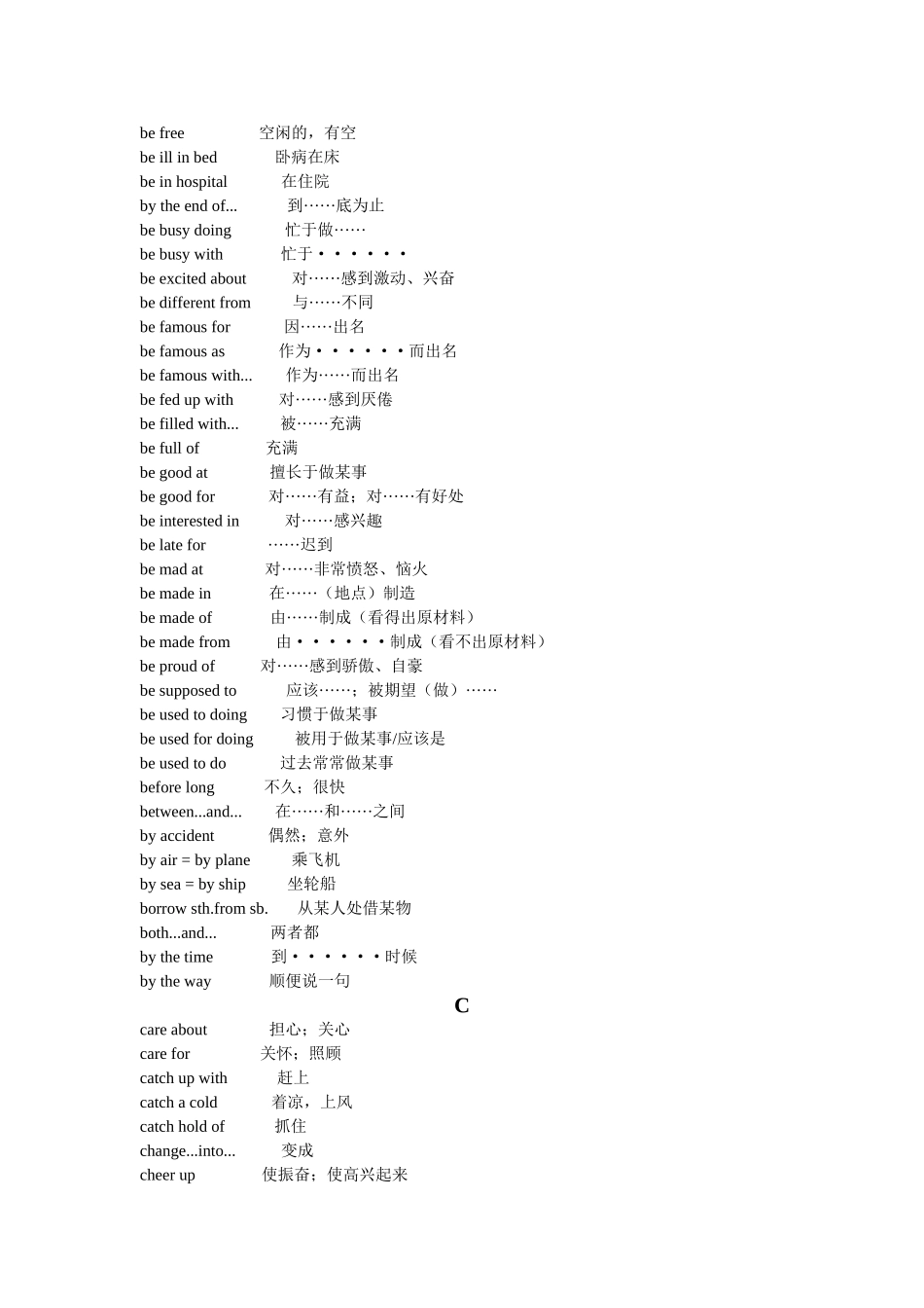 初中英语常用词组和短语表_第3页