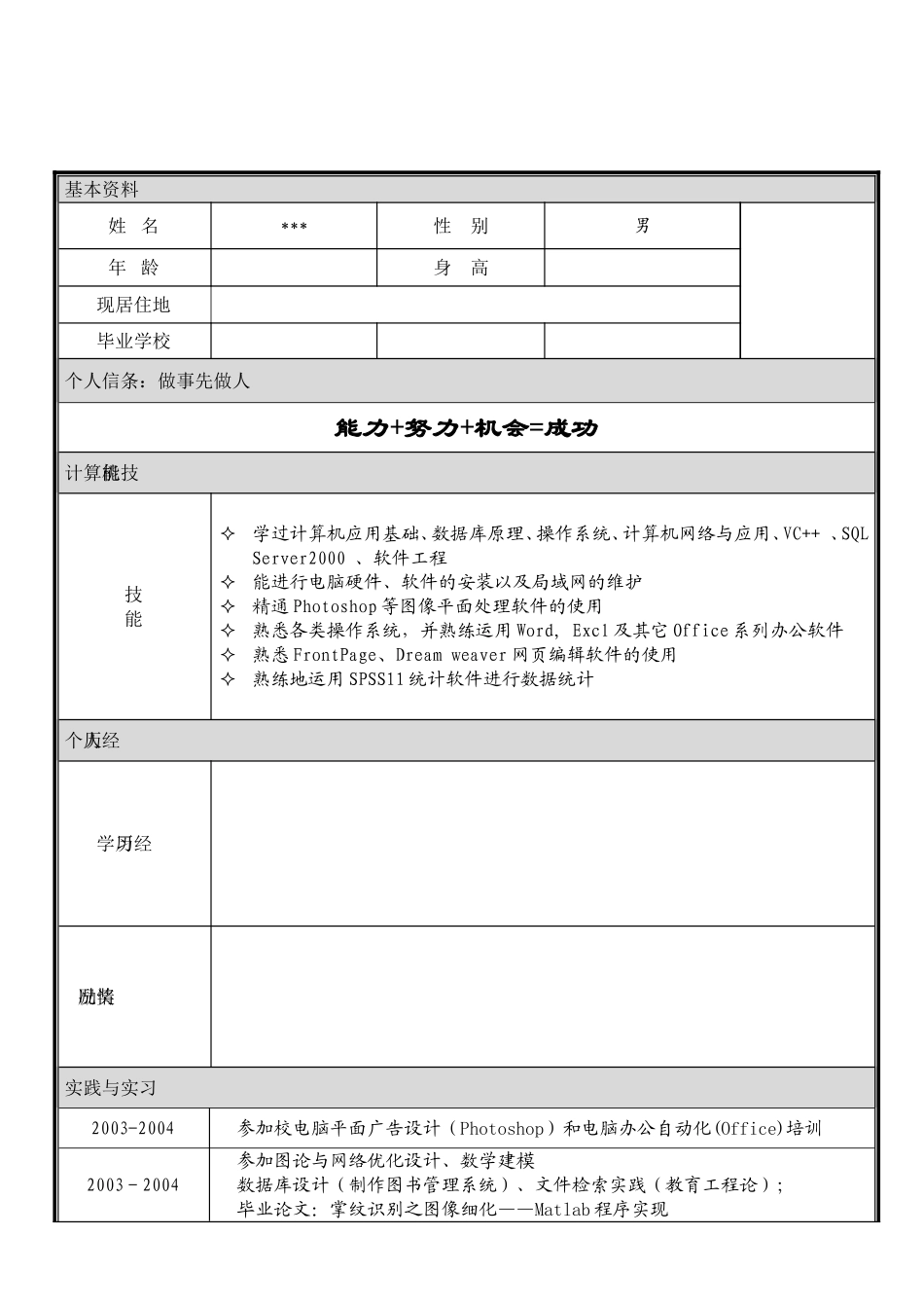 个人简历模板大全可直接下载使用(word版)1_第3页