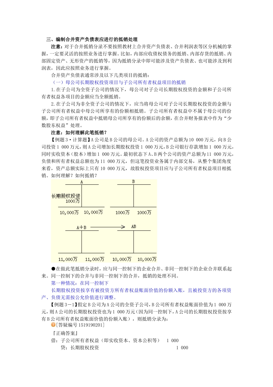 合并报表抵销分录--很好的资料_第1页