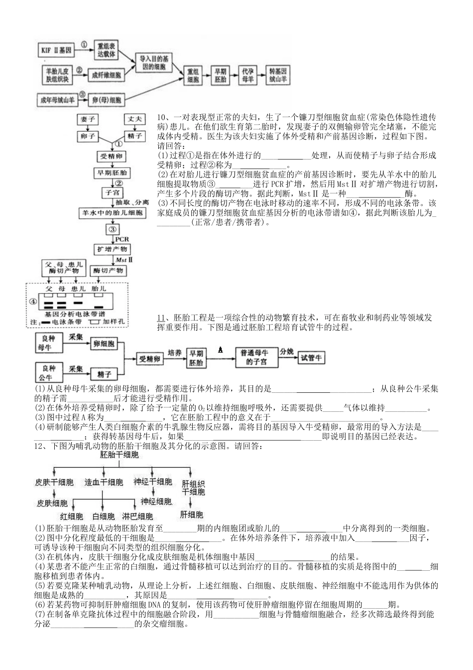 胚胎工程专题复习题_第2页