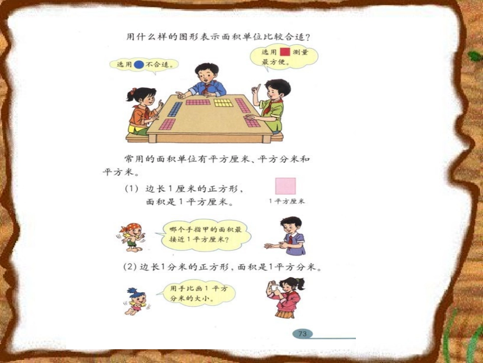 小学三年级下册长方形和正方形面积计算课件_第2页