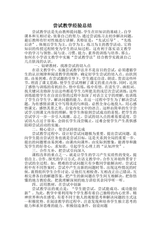 尝试教学经验总结