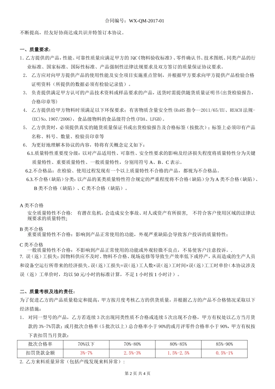 产品质量保证协议_第2页