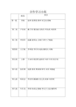 合作学习小组