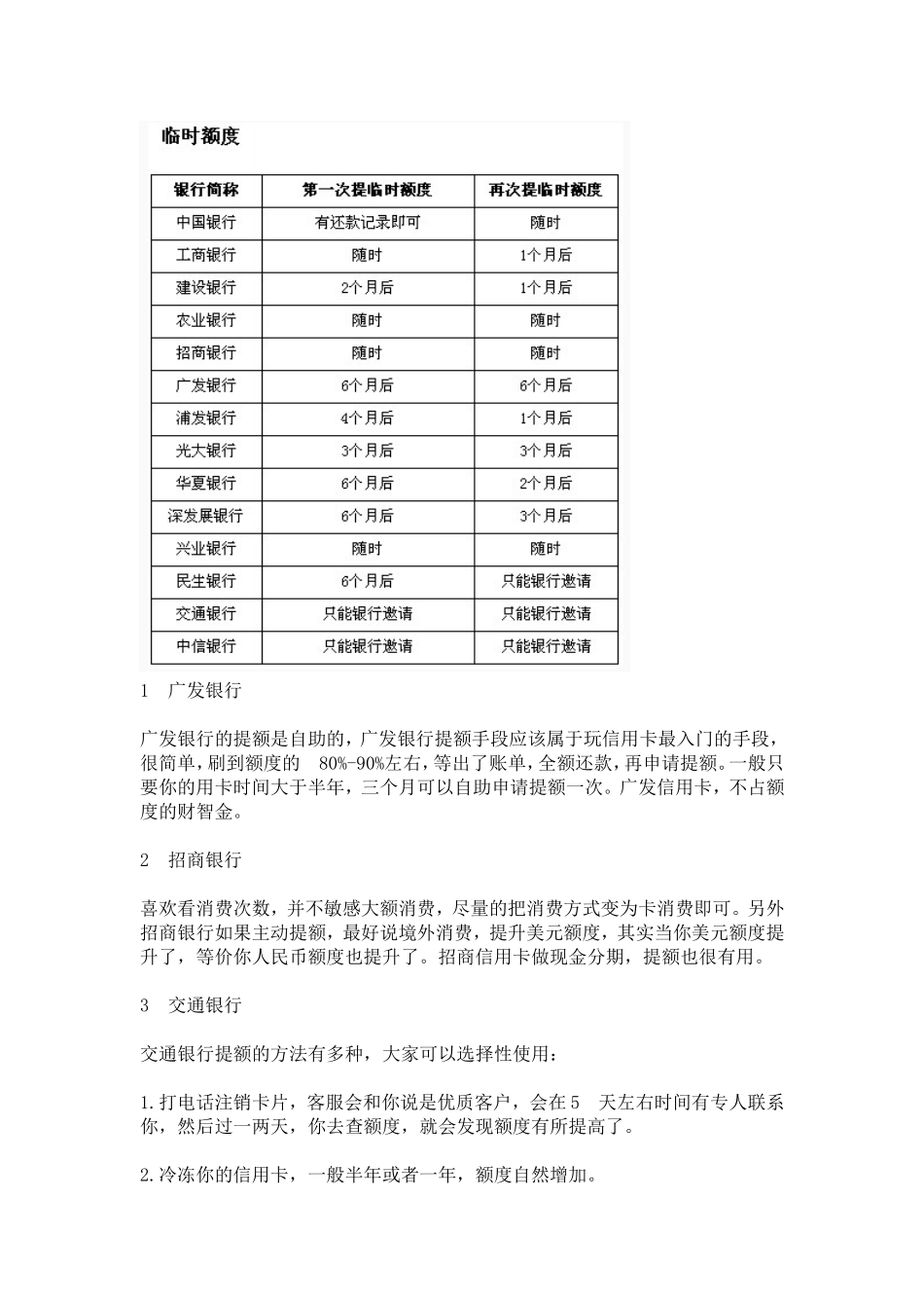 各大银行提额技巧和周期表_第2页