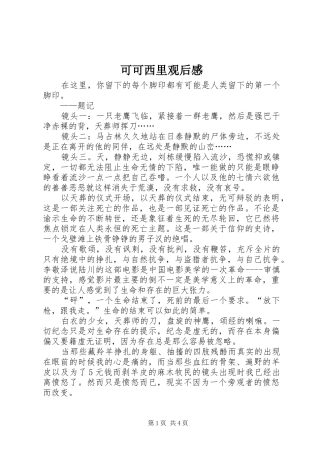 可可西里观后心得