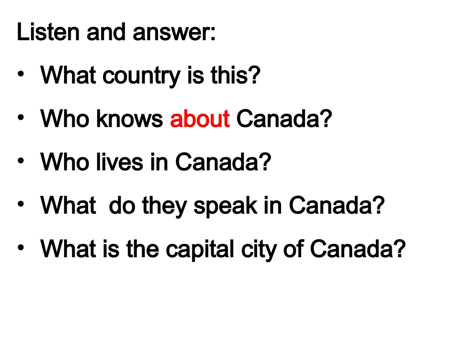 冀教版五年级上英语unit2_Lesson_11_Canada课件_第3页