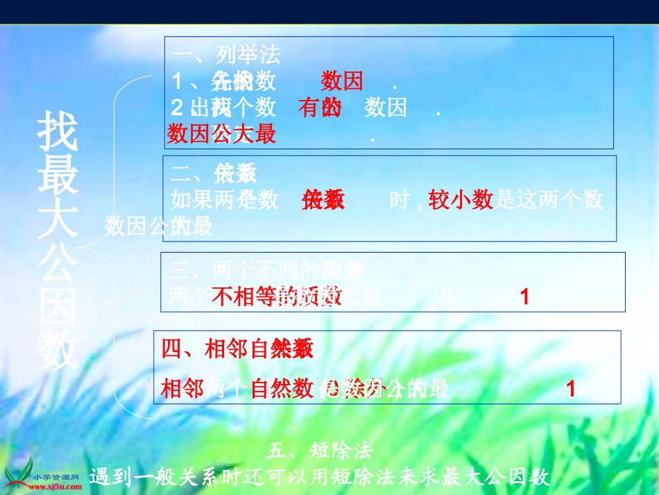 北师大版数学五年级上册《约分》_第1页