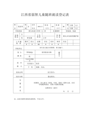 残疾儿童少年个别化教育计划