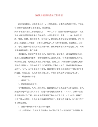 乡镇组织委员工作计划
