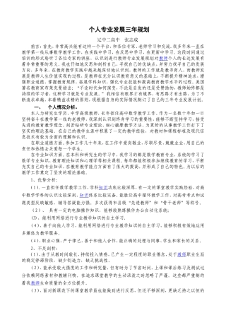 高中教师个人专业发展三年规划